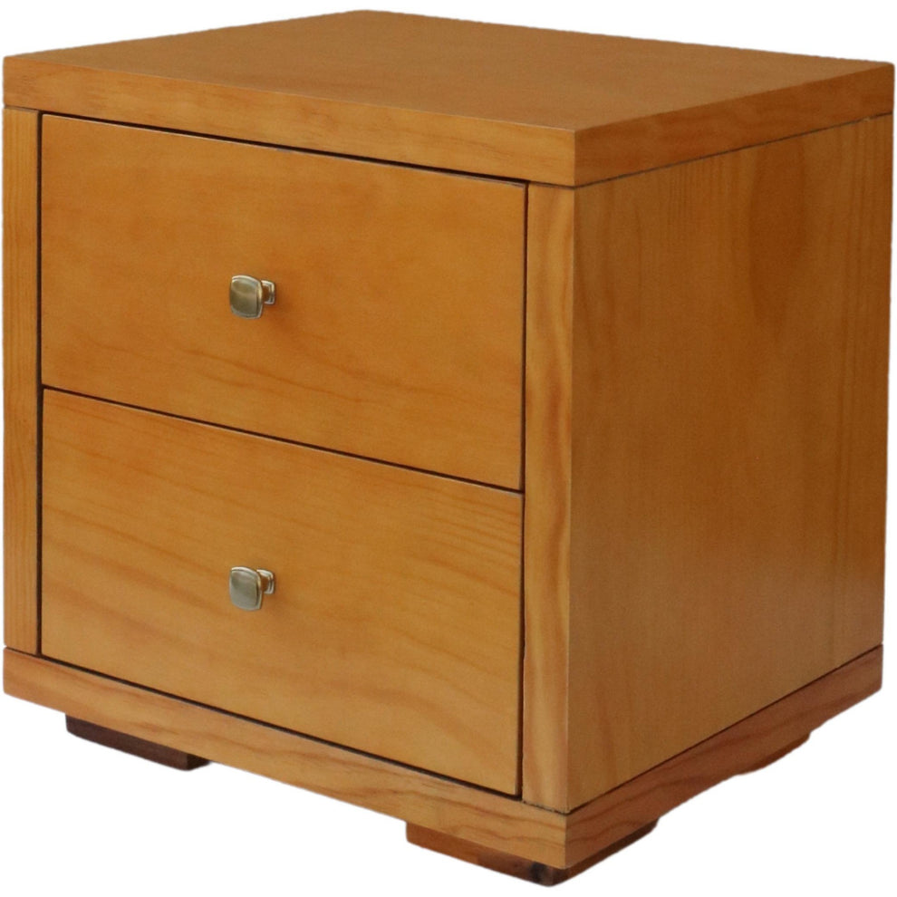 Moma Oak Wood Platform Twin Bed With Nightstand By Homeroots | Beds | Modishstore - 7