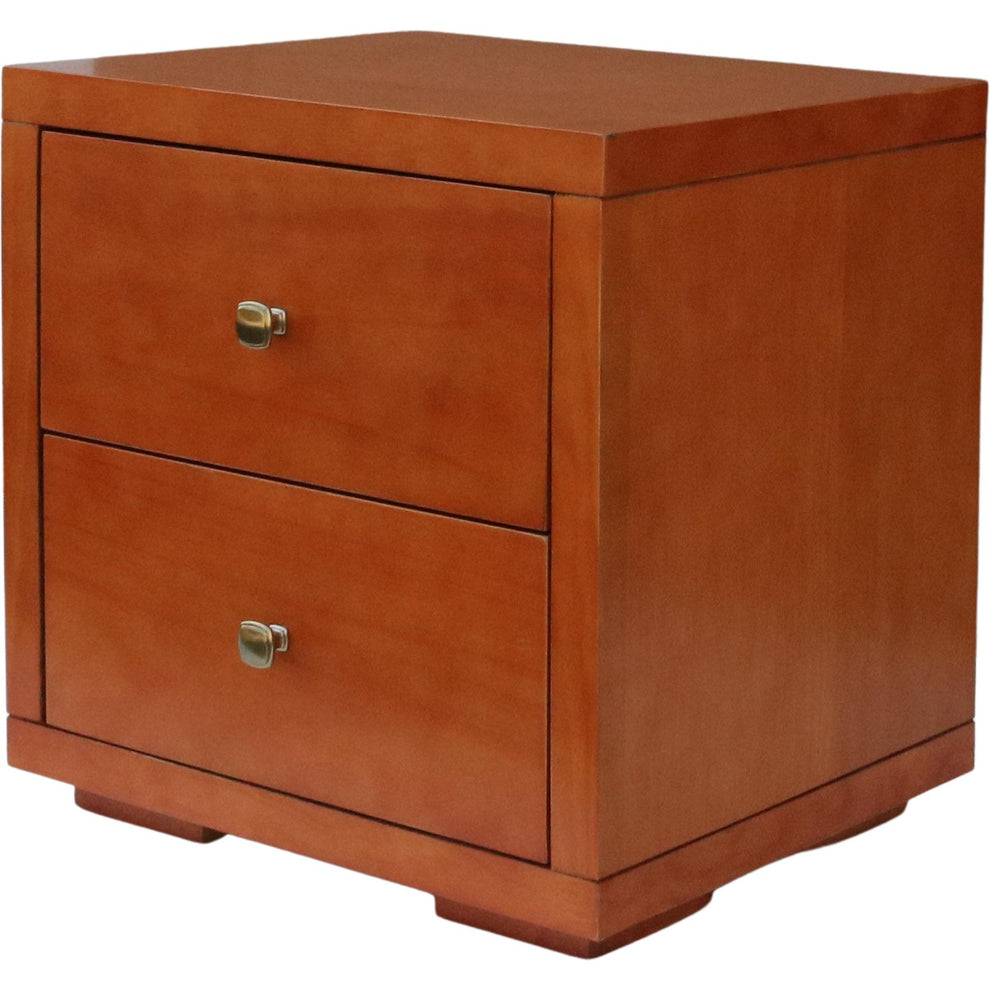 Moma Cherry Wood Platform Twin Bed With Nightstand By Homeroots | Beds | Modishstore - 7