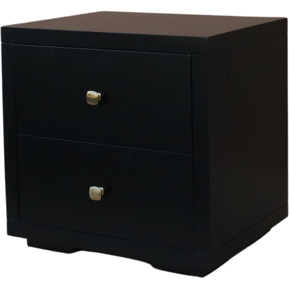 Moma Black Wood Platform Full Bed With Nightstand By Homeroots | Beds | Modishstore - 7
