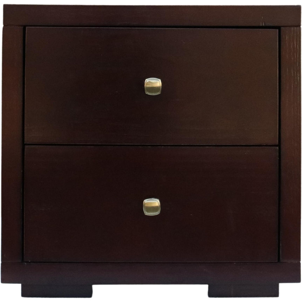 Moma Espresso Wood Platform Full Bed With Nightstand By Homeroots | Beds | Modishstore - 5