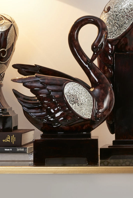 17" Marbleized Cherry Brown Dove Figurine Sculpture By Homeroots | Sculptures | Modishstore