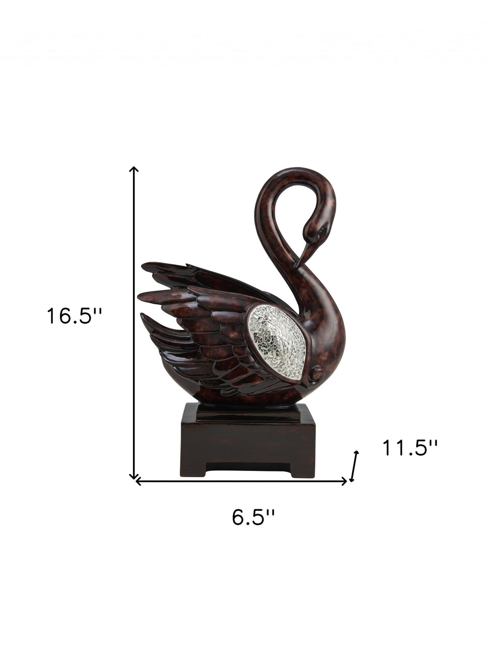 17" Marbleized Cherry Brown Dove Figurine Sculpture By Homeroots | Sculptures | Modishstore - 6