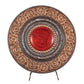 21" Red And Brown Round Polyresin Decorative Plaque By Homeroots | Sculptures | Modishstore - 2