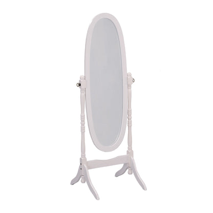 Classic Cherry Finish Cheval Standing Oval Mirror By Homeroots | Mirrors | Modishstore - 5