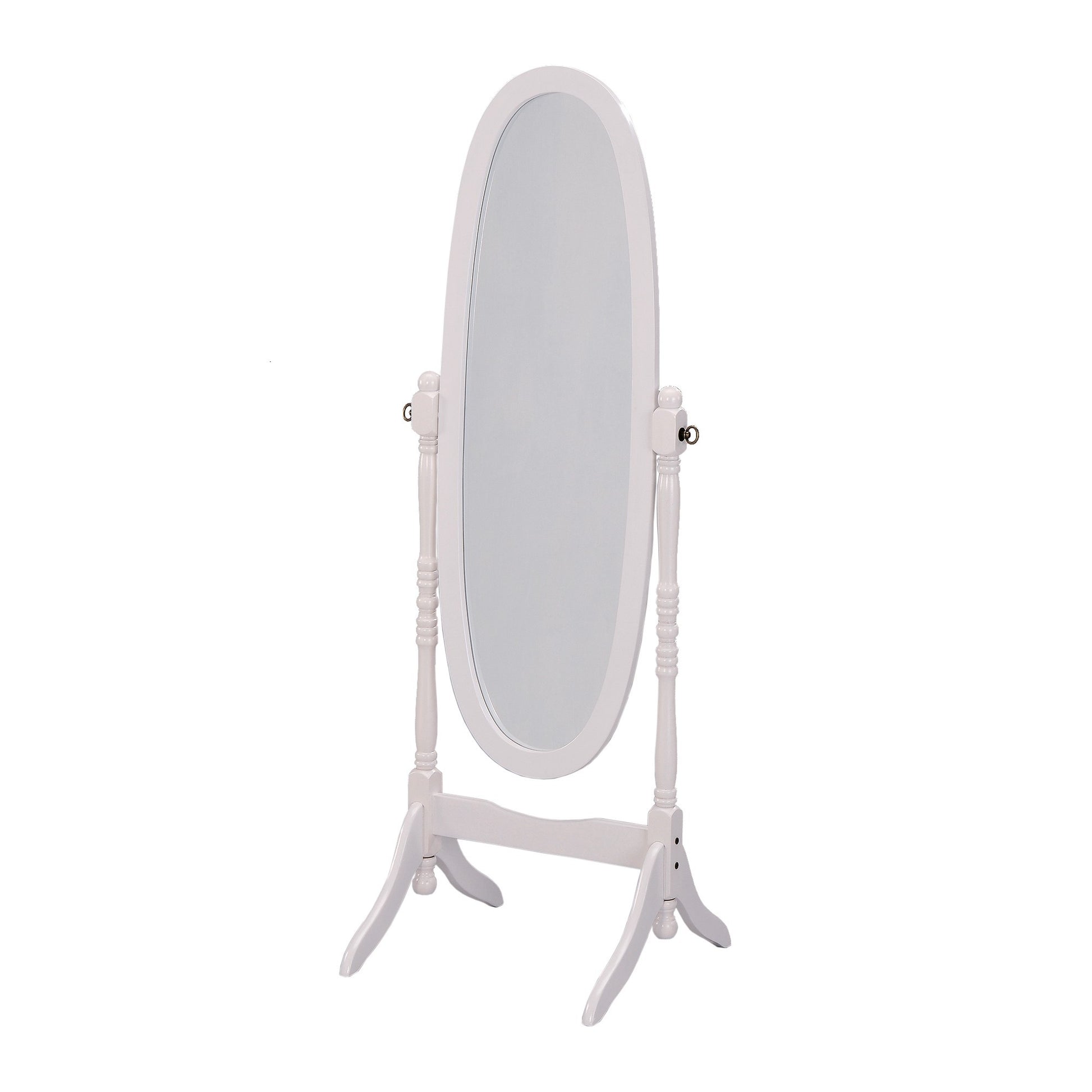 Classic Cherry Finish Cheval Standing Oval Mirror By Homeroots | Mirrors | Modishstore - 6