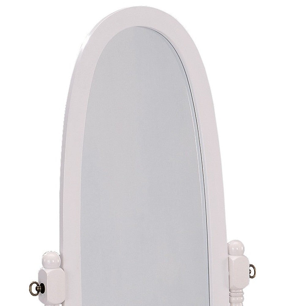 Classic Cherry Finish Cheval Standing Oval Mirror By Homeroots | Mirrors | Modishstore - 7