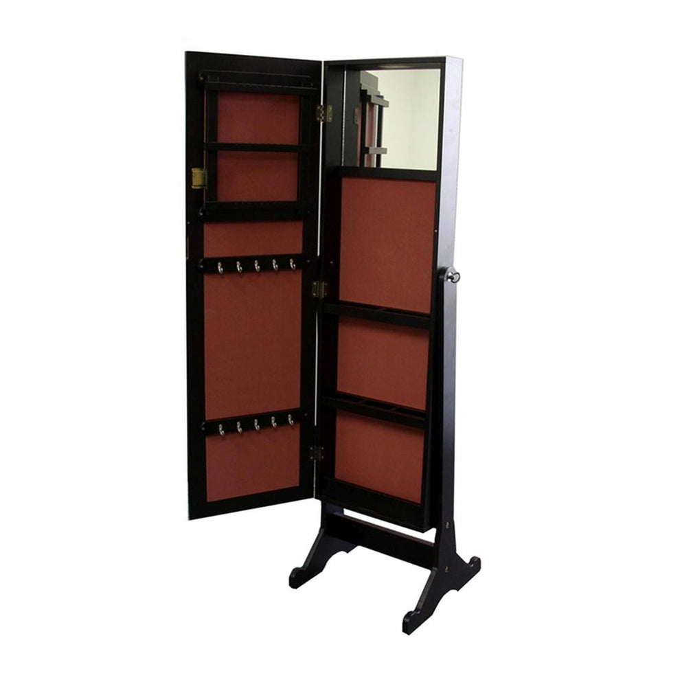 Universal Brown Standing Mirror with Jewelry Storage By Homeroots | Mirrors | Modishstore - 2