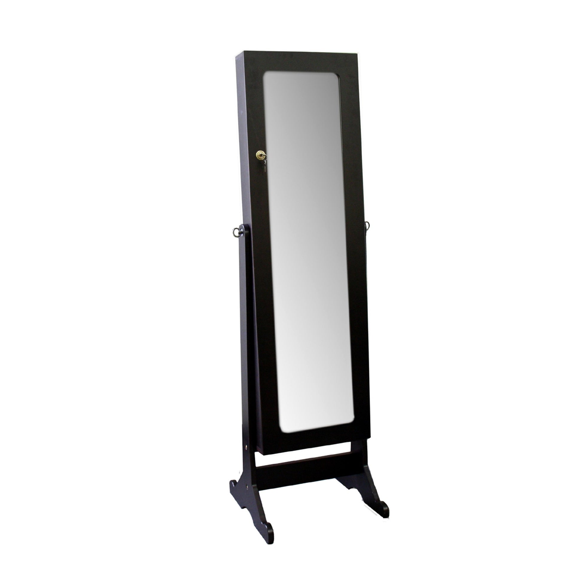 Universal Brown Standing Mirror with Jewelry Storage By Homeroots | Mirrors | Modishstore - 3