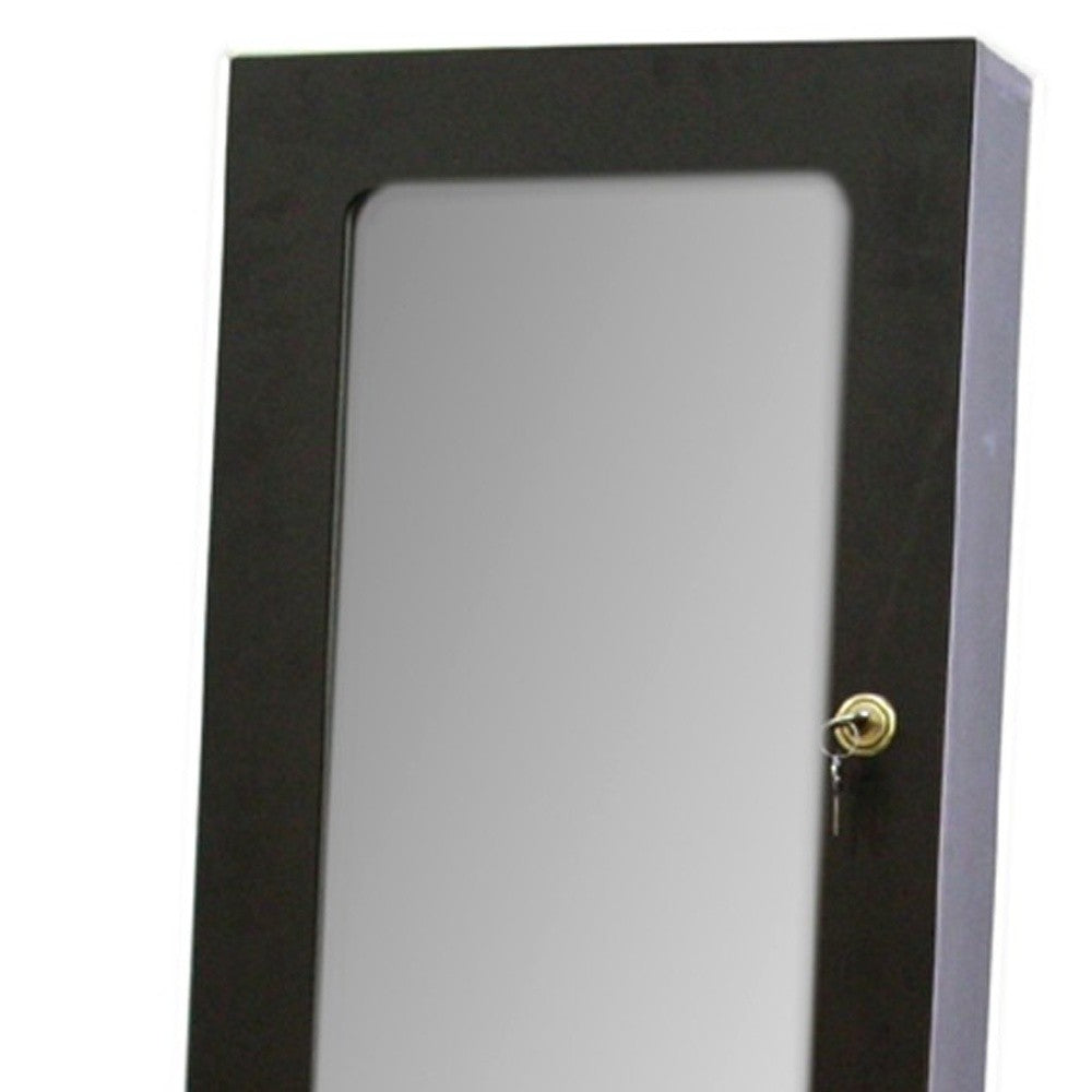 Universal Brown Standing Mirror with Jewelry Storage By Homeroots | Mirrors | Modishstore - 4