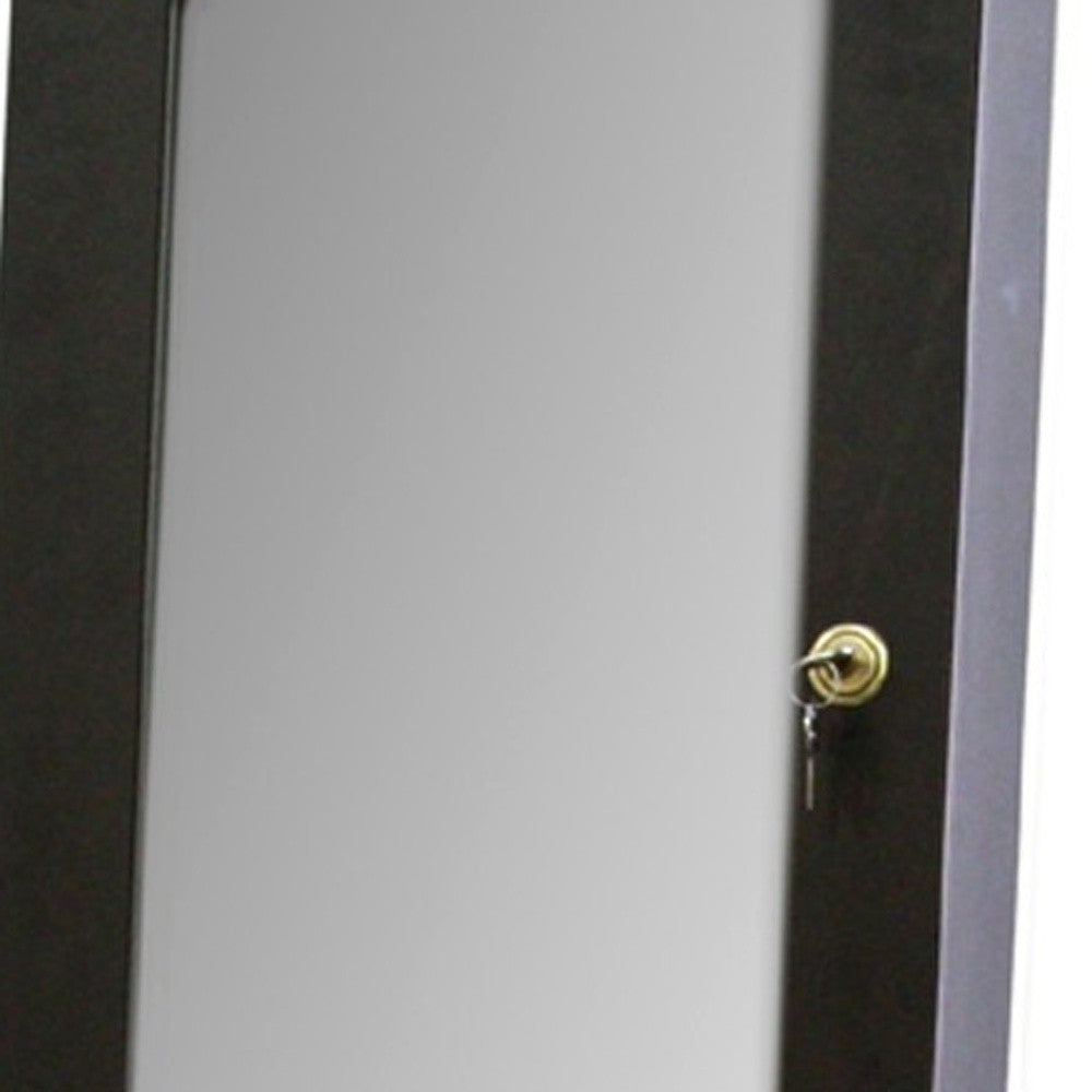 Universal Brown Standing Mirror with Jewelry Storage By Homeroots | Mirrors | Modishstore - 5