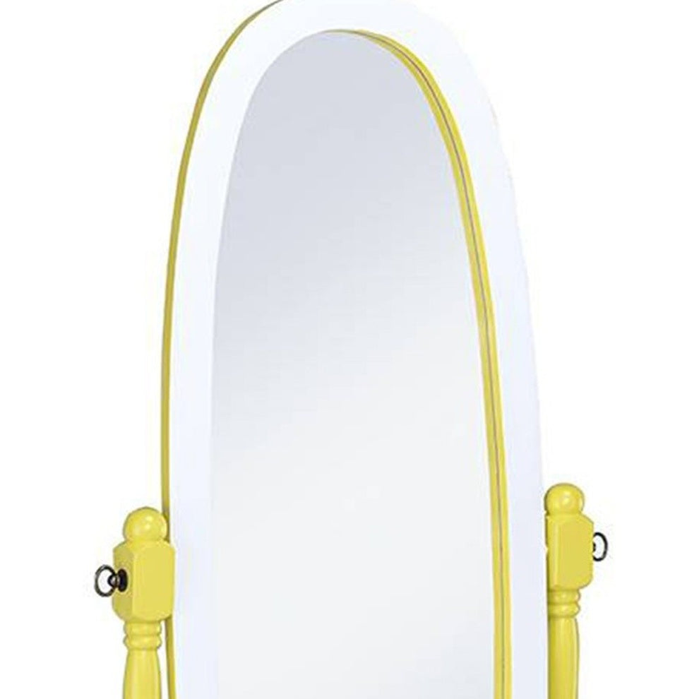 Pretty Pastel Blue and White Cheval Standing Oval Mirror By Homeroots | Mirrors | Modishstore - 11