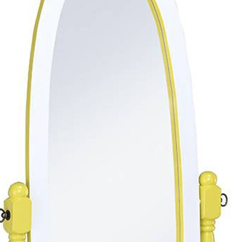 Pretty Pastel Blue and White Cheval Standing Oval Mirror By Homeroots | Mirrors | Modishstore - 12