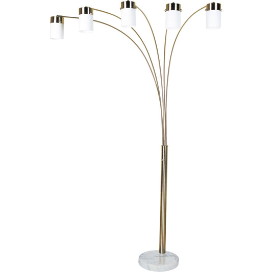 Five Light Gold Metal Floor Lamp By Homeroots | Floor Lamps | Modishstore