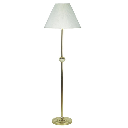 Gold and White Floor Lamp with Ceramic Accent By Homeroots | Floor Lamps | Modishstore