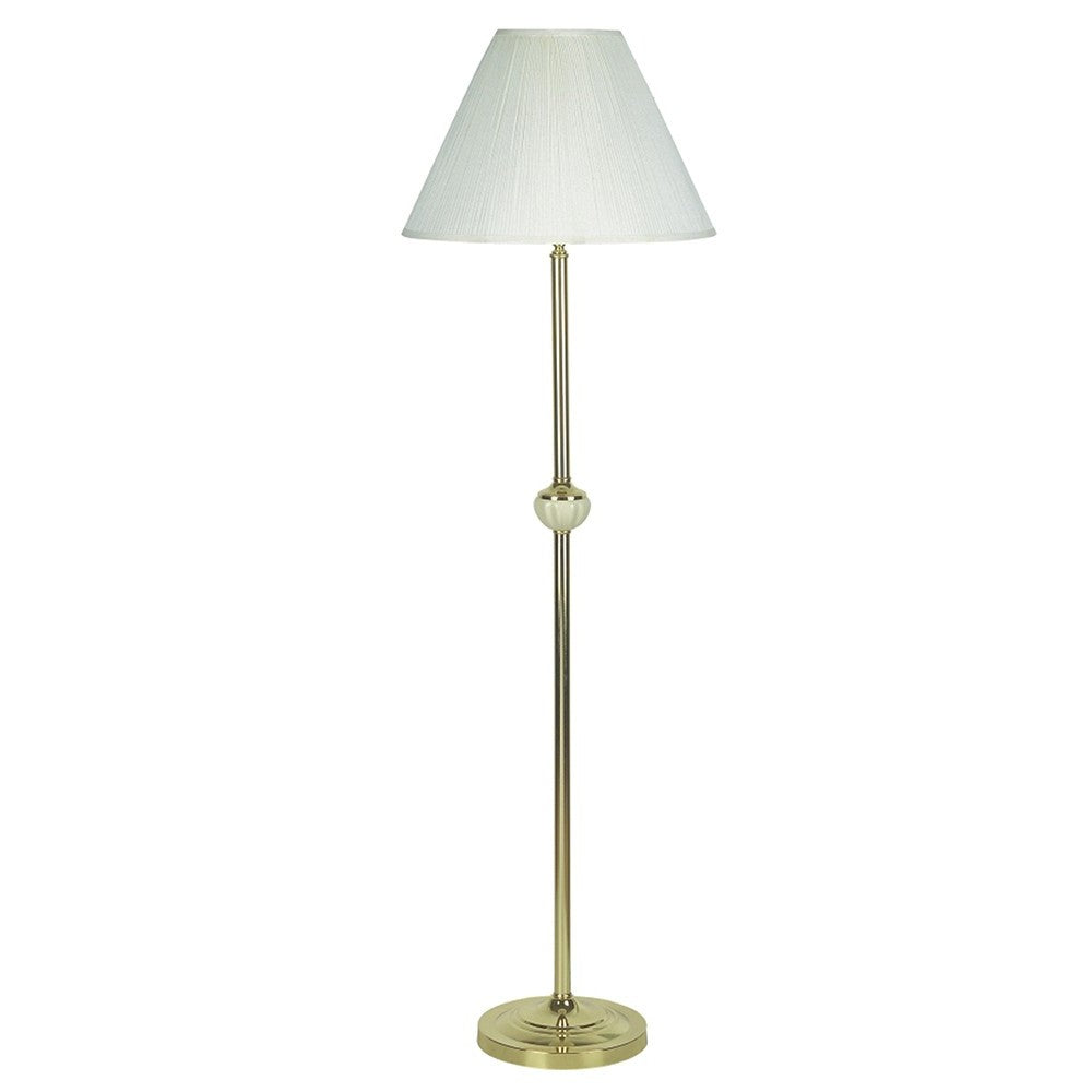 Gold and White Floor Lamp with Ceramic Accent By Homeroots | Floor Lamps | Modishstore - 2