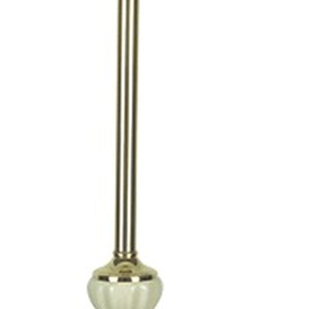 Gold and White Floor Lamp with Ceramic Accent By Homeroots | Floor Lamps | Modishstore - 4