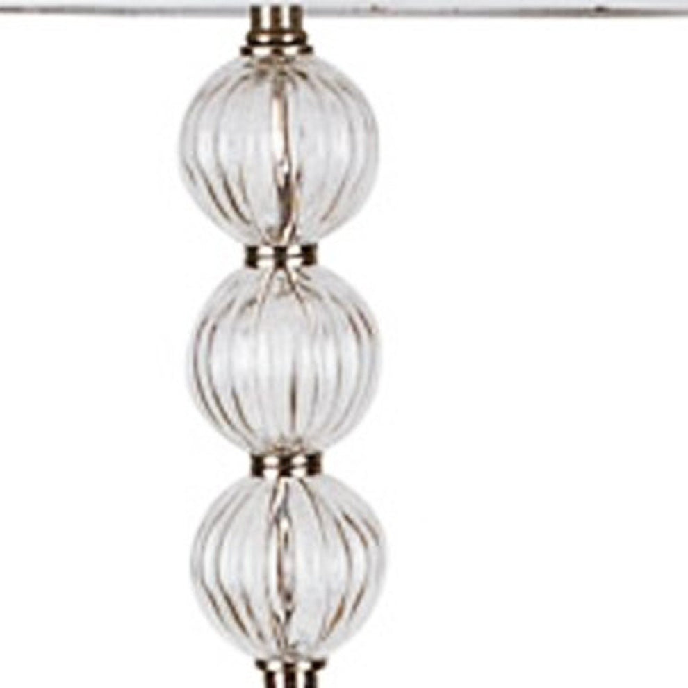 63" Nickel Traditional Shaped Floor Lamp With White Empire Shade By Homeroots | Floor Lamps | Modishstore - 4