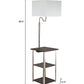58" Steel Tray Table Floor Lamp With White Square Shade By Homeroots | Floor Lamps | Modishstore - 5