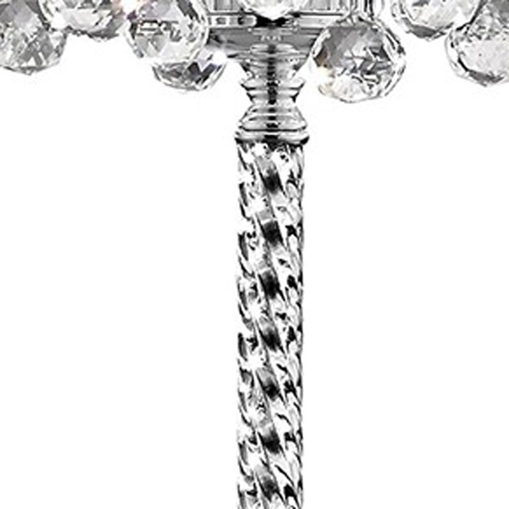 Chic Silver Floor Lamp with Crystal Accents and Silver Shade By Homeroots | Floor Lamps | Modishstore - 6