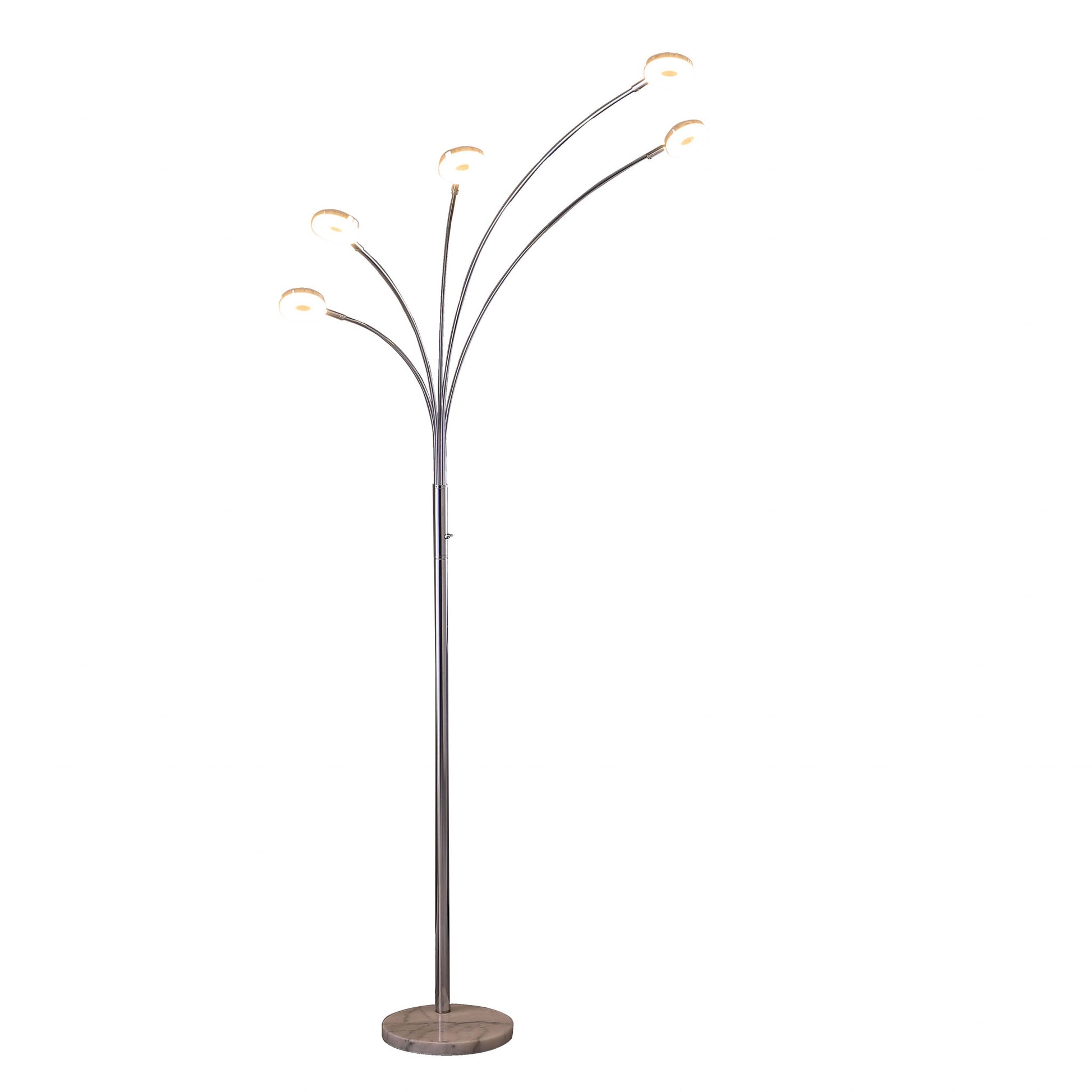 80" Silver 5 Light Contempo Arc LED Floor Lamp By Homeroots | Floor Lamps | Modishstore - 4
