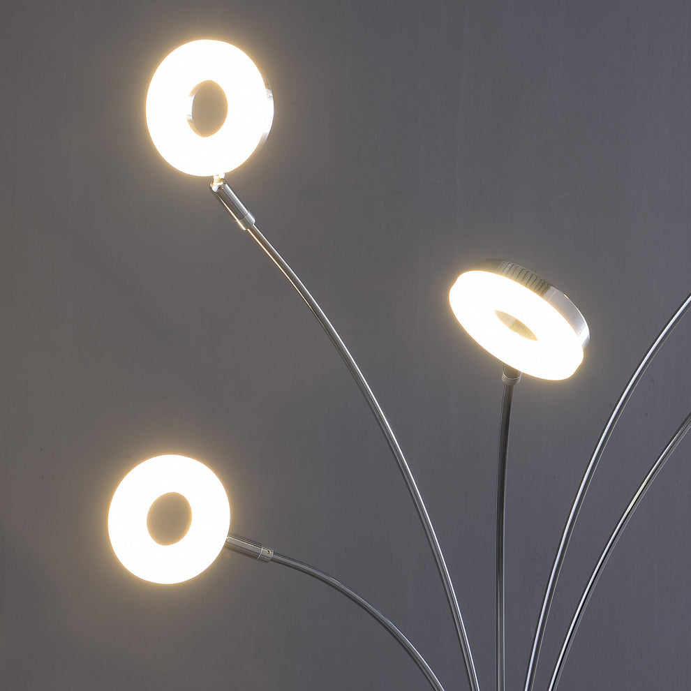 80" Silver 5 Light Contempo Arc LED Floor Lamp By Homeroots | Floor Lamps | Modishstore - 5
