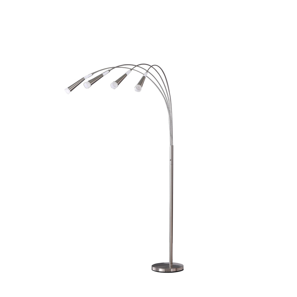 72" Nickel Four Lights LED Arc Floor Lamp By Homeroots | Floor Lamps | Modishstore - 3