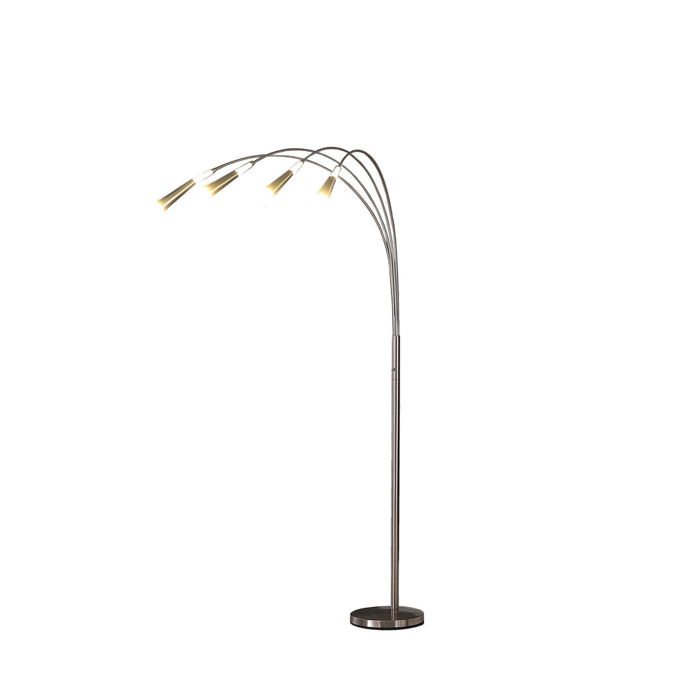 72" Nickel Four Lights LED Arc Floor Lamp By Homeroots | Floor Lamps | Modishstore - 4