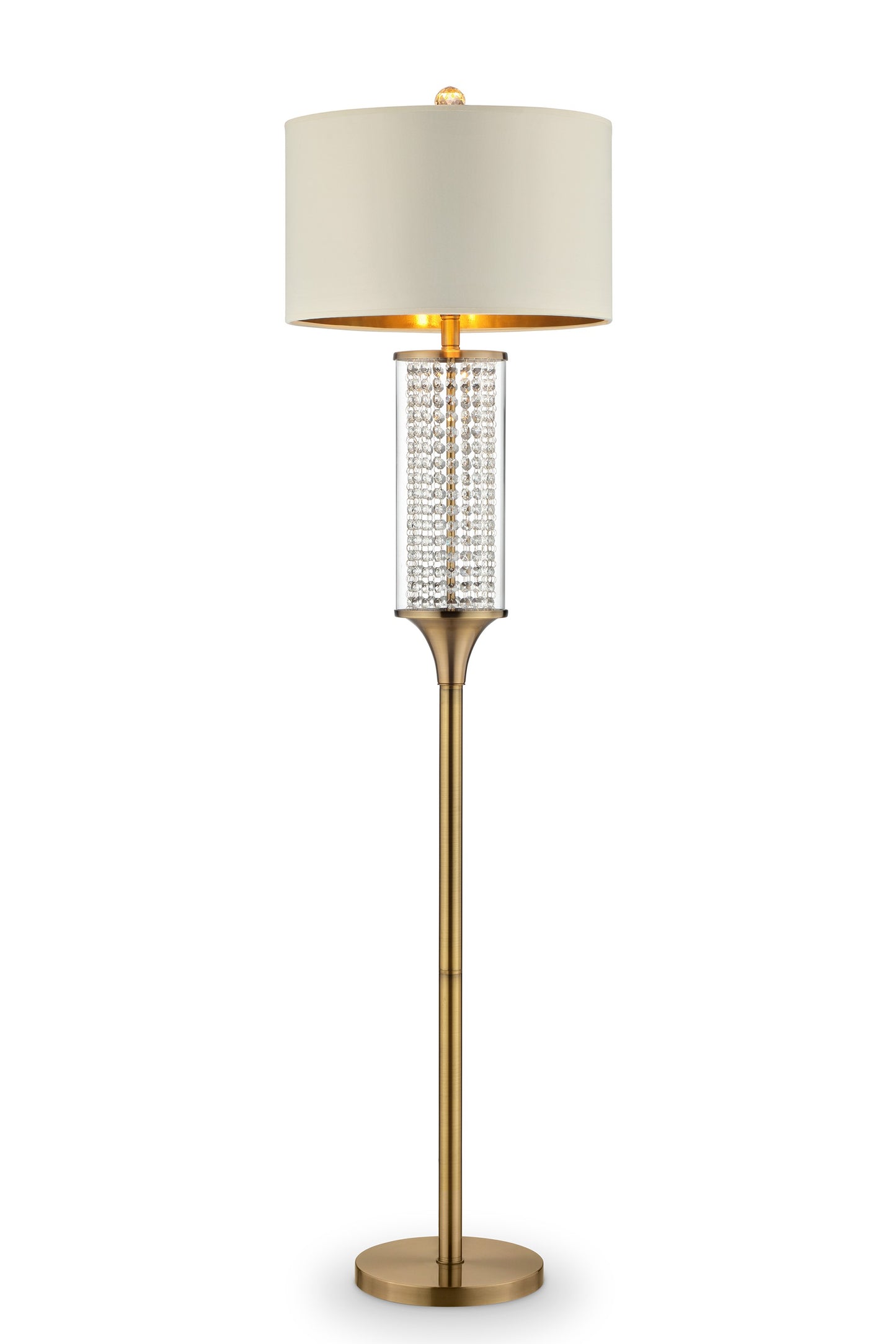 Gold Crystal Floor Lamp By Homeroots | Floor Lamps | Modishstore - 2