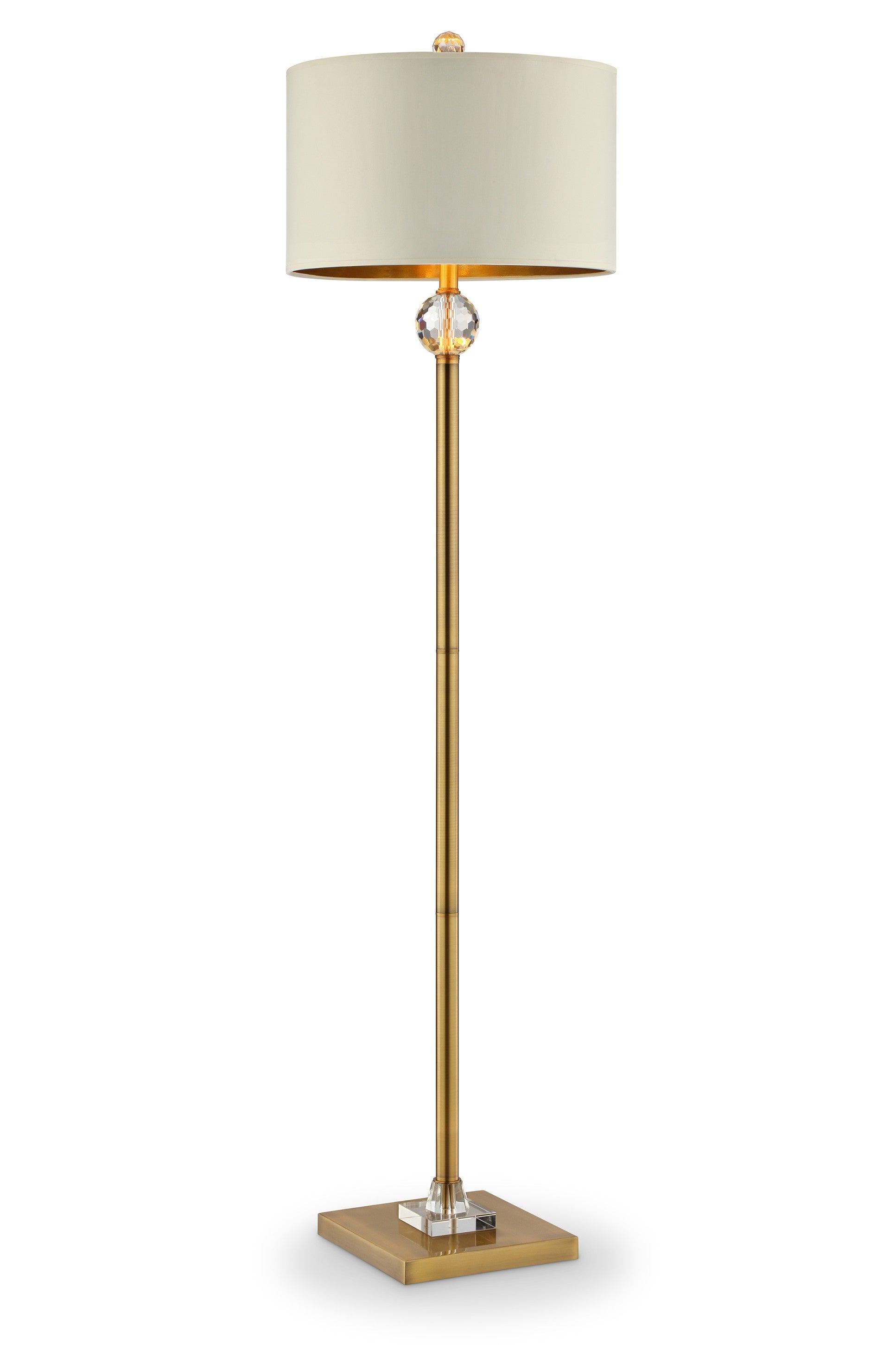 Gold Crystal Accent Floor Lamp By Homeroots | Floor Lamps | Modishstore - 2