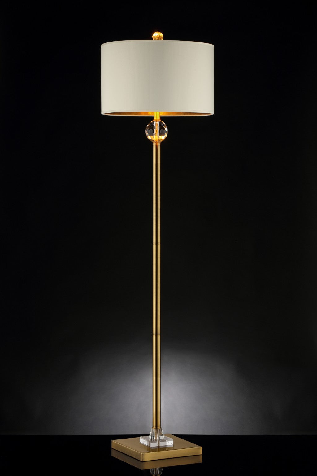 Gold Crystal Accent Floor Lamp By Homeroots | Floor Lamps | Modishstore - 2