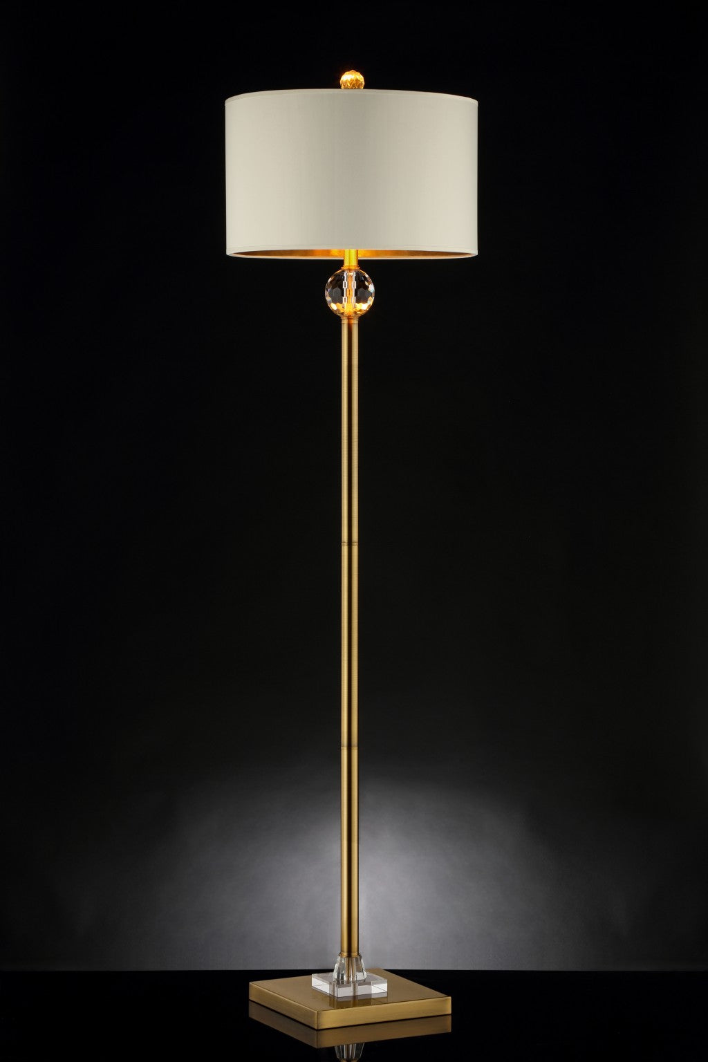 Gold Crystal Accent Floor Lamp By Homeroots | Floor Lamps | Modishstore - 3
