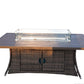 Brown Wicker Outdoor Patio Gas Fire Pit Table By Homeroots | FIRE PITS | Modishstore - 2