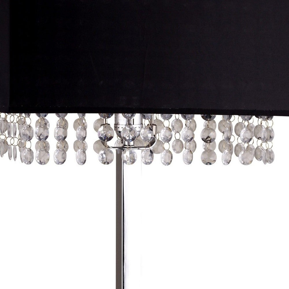 Bling Glam Black and Faux Crystal Rectangular Table Lamp By Homeroots | Table Lamps | Modishstore - 4