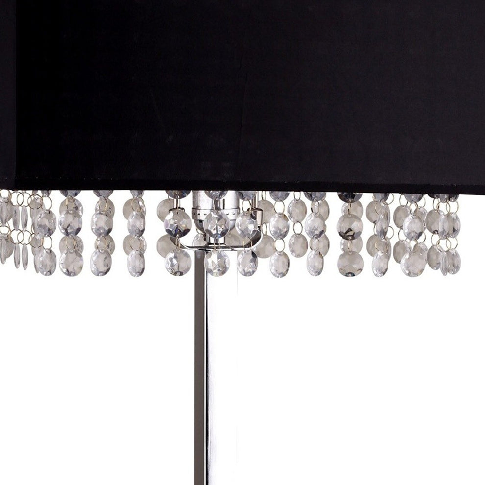 Bling Glam Black and Faux Crystal Rectangular Table Lamp By Homeroots | Table Lamps | Modishstore - 4