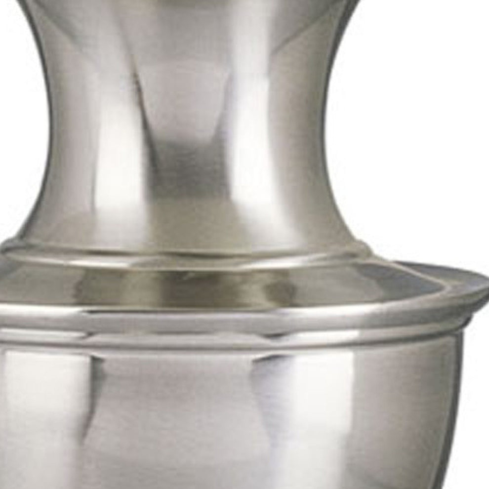 28" Nickel Metal Urn Table Lamp With White Classic Empire Shade By Homeroots - 468441 | Table Lamps | Modishstore - 4