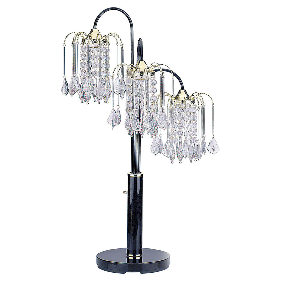 34" Black Metal Three Light Chandelier Table Lamp By Homeroots | Table Lamps | Modishstore - 2