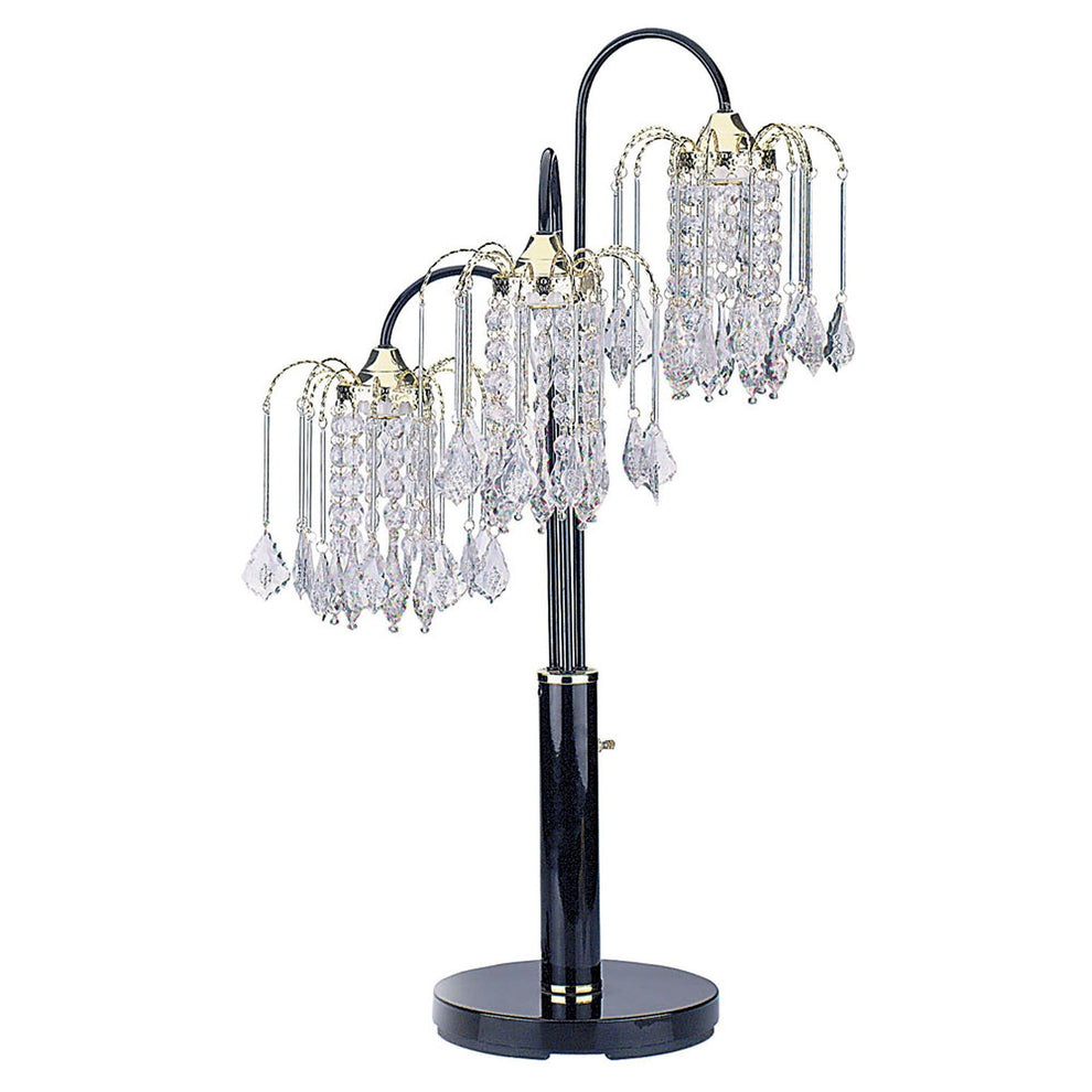 34" Black Metal Three Light Chandelier Table Lamp By Homeroots | Table Lamps | Modishstore - 3