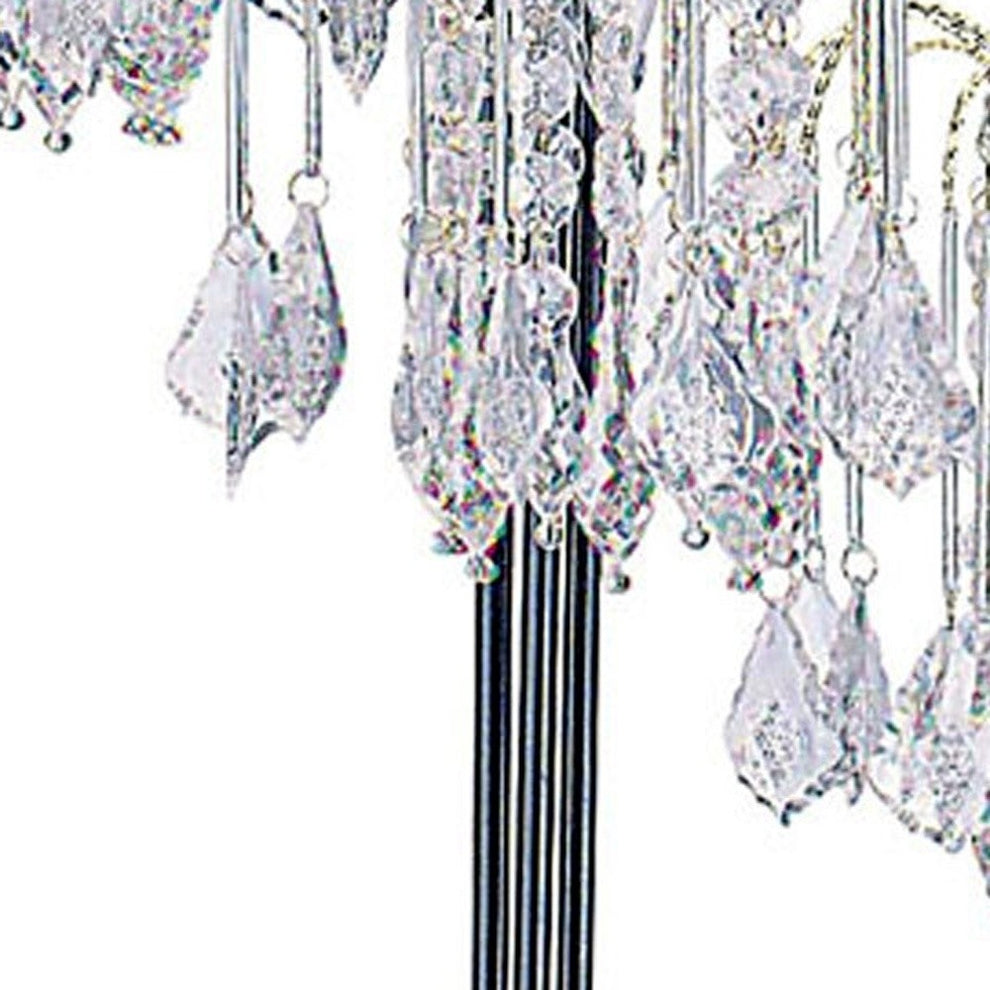 34" Black Metal Three Light Chandelier Table Lamp By Homeroots | Table Lamps | Modishstore - 4