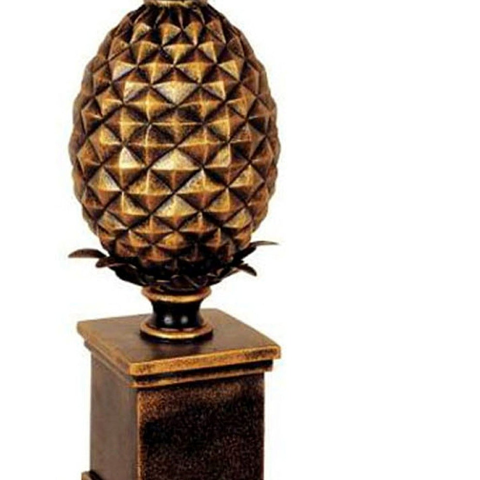 32" Gold Metal Pineapple Table Lamp With Gold Classic Empire Shade By Homeroots | Table Lamps | Modishstore - 5