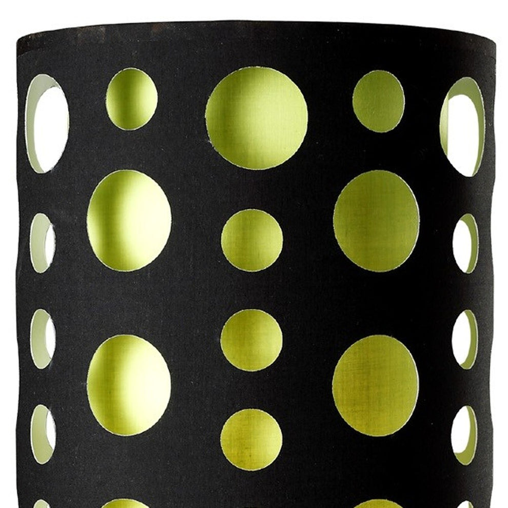33" Silver Metal Mod Table Lamp With Black And Green Drum Shade By Homeroots | Table Lamps | Modishstore - 4