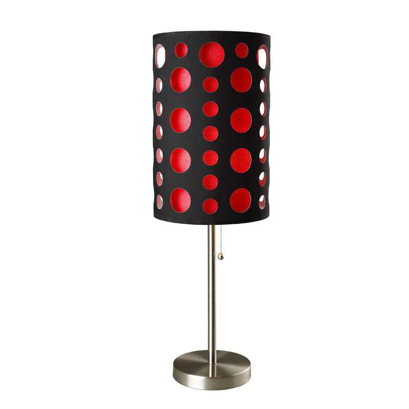 33" Silver Metal Mod Table Lamp With Black And Green Drum Shade By Homeroots | Table Lamps | Modishstore - 7
