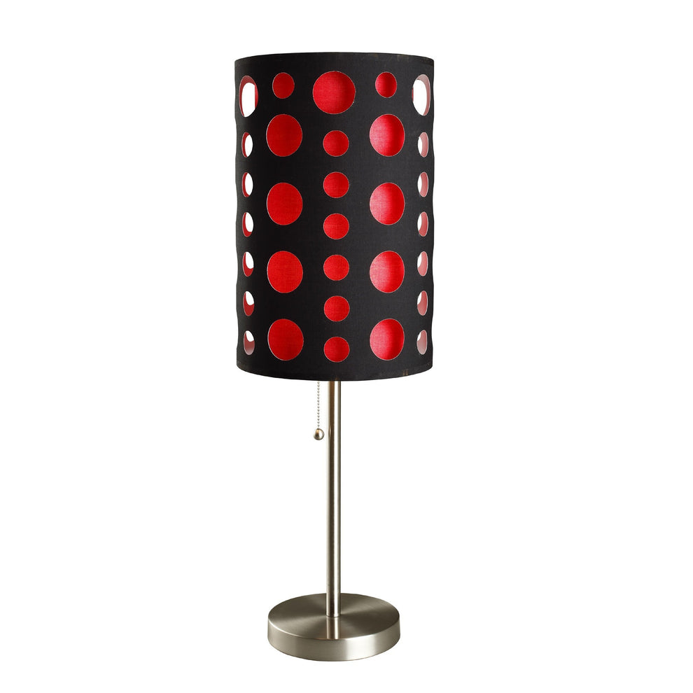 33" Silver Metal Mod Table Lamp With Black And Green Drum Shade By Homeroots | Table Lamps | Modishstore - 8