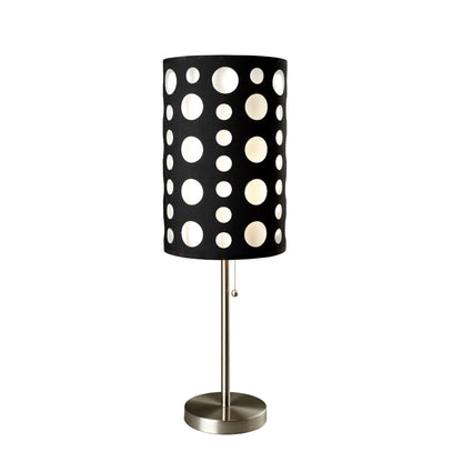 33" Silver Metal Mod Table Lamp With Black And Green Drum Shade By Homeroots | Table Lamps | Modishstore - 13