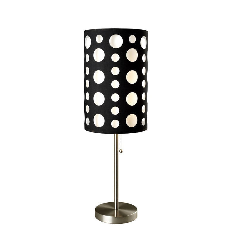 33" Silver Metal Mod Table Lamp With Black And Green Drum Shade By Homeroots | Table Lamps | Modishstore - 13