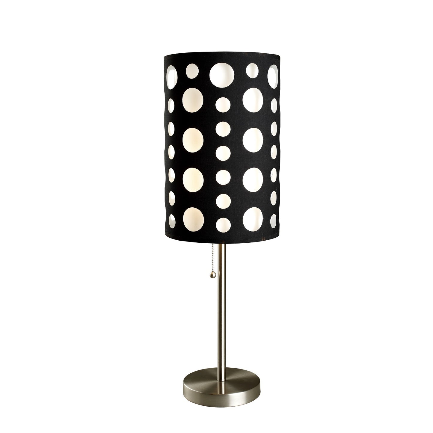 33" Silver Metal Mod Table Lamp With Black And Green Drum Shade By Homeroots | Table Lamps | Modishstore - 14