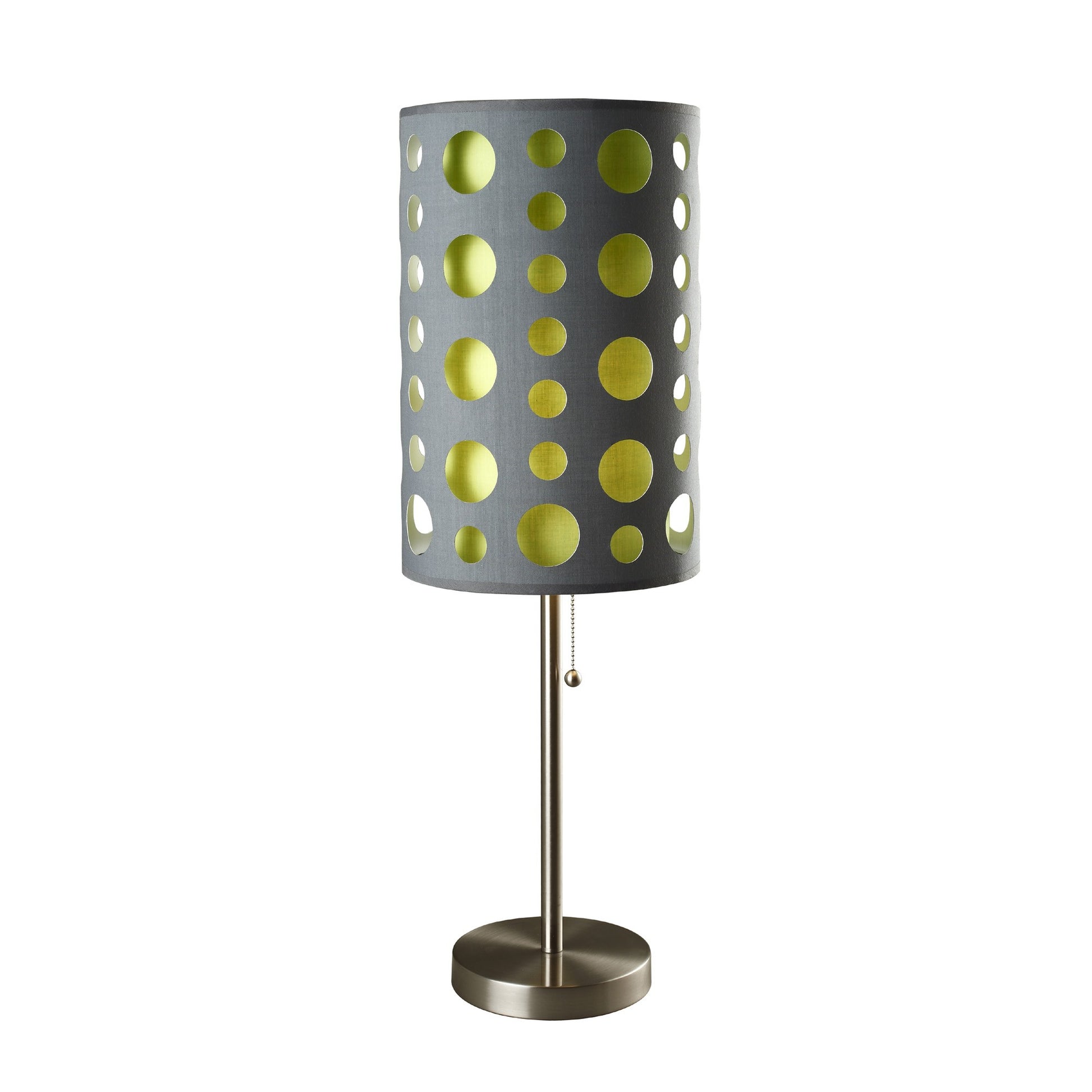 33" Silver Metal Mod Table Lamp With Black And Green Drum Shade By Homeroots | Table Lamps | Modishstore - 19