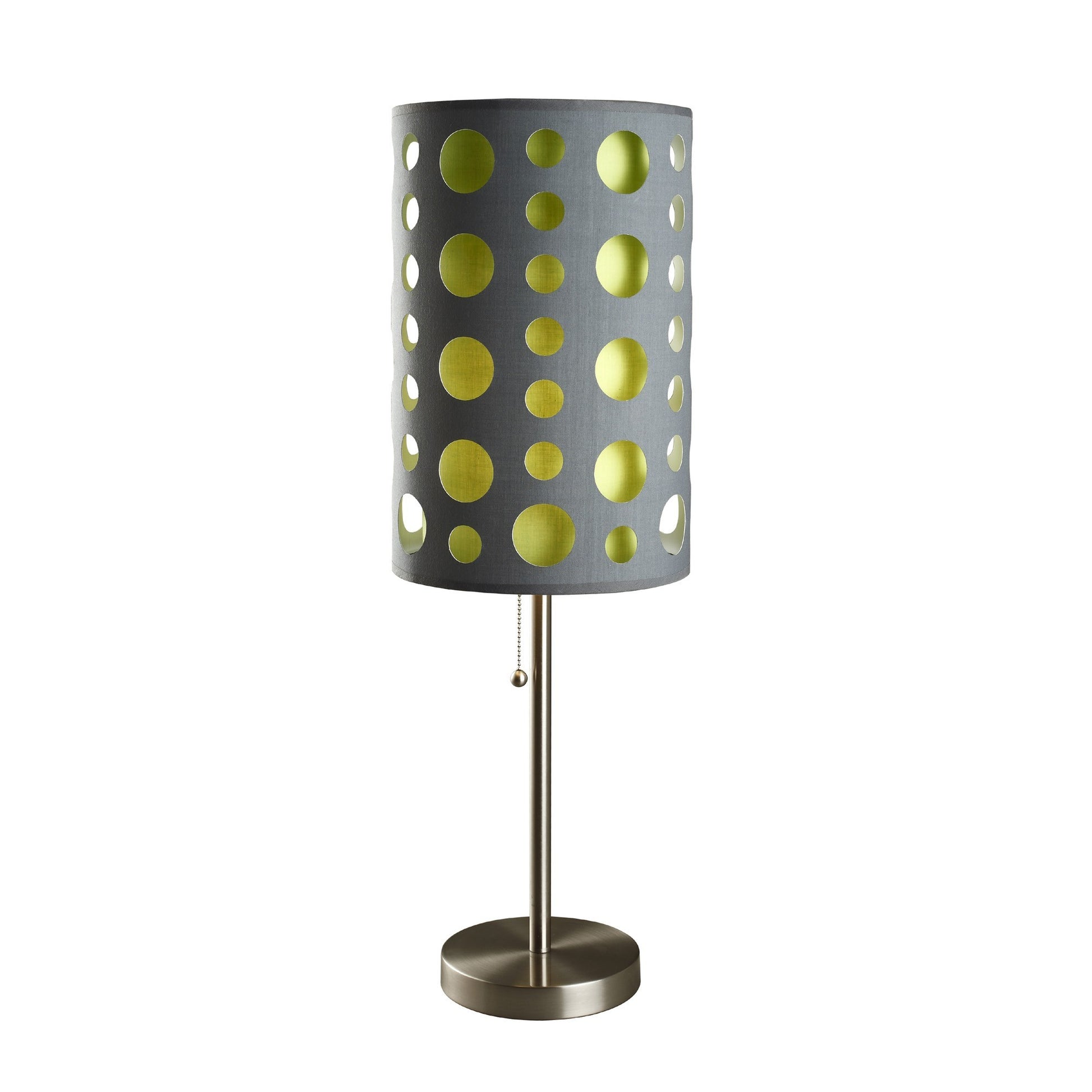 33" Silver Metal Mod Table Lamp With Black And Green Drum Shade By Homeroots | Table Lamps | Modishstore - 20