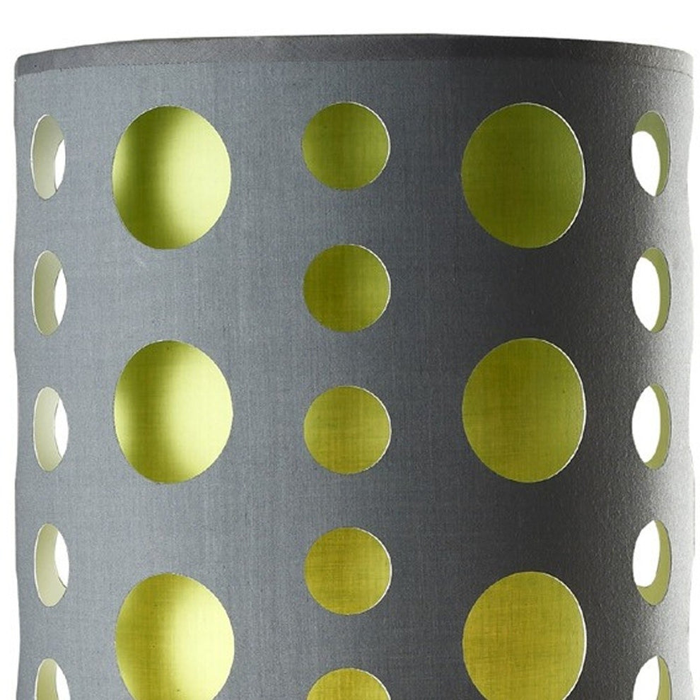 33" Silver Metal Mod Table Lamp With Black And Green Drum Shade By Homeroots | Table Lamps | Modishstore - 21