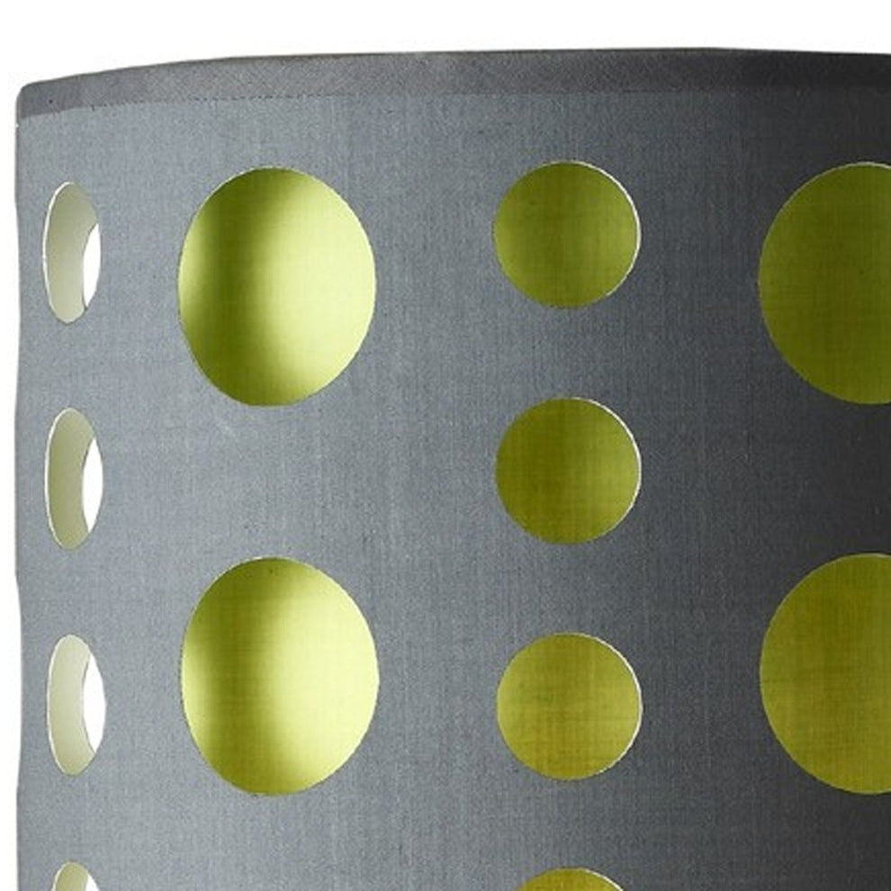 33" Silver Metal Mod Table Lamp With Black And Green Drum Shade By Homeroots | Table Lamps | Modishstore - 22