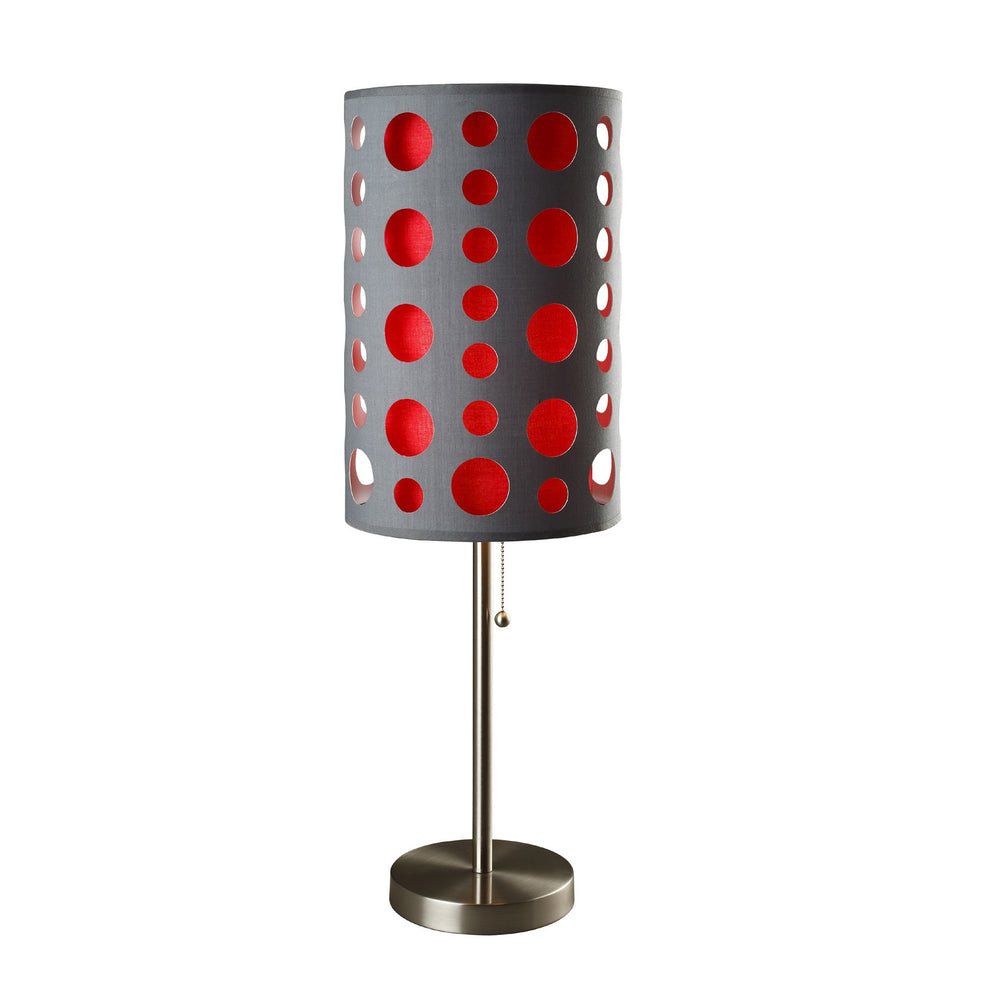 33" Silver Metal Mod Table Lamp With Black And Green Drum Shade By Homeroots | Table Lamps | Modishstore - 25